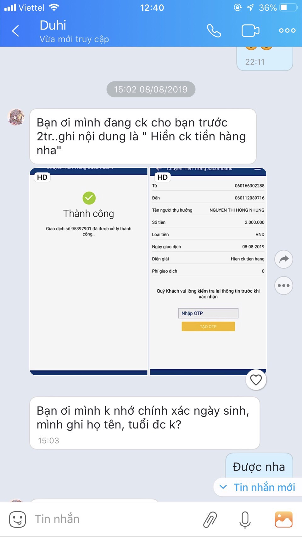 Phản hồi bùa hồ ly